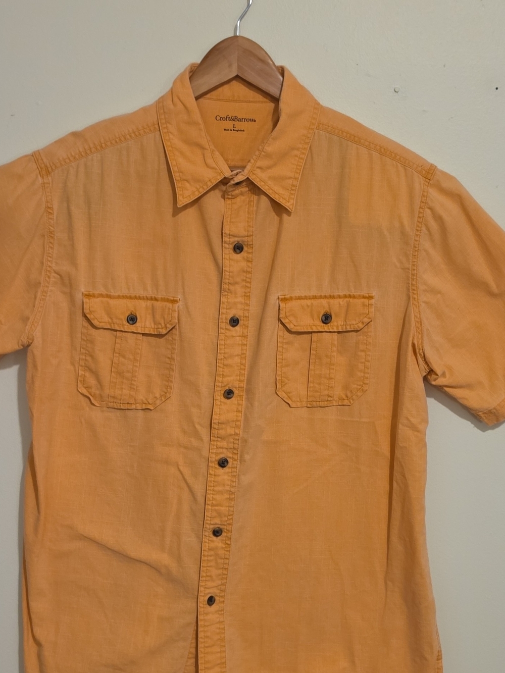 croft & barrow Orange Short-Sleeve Casual Button-Down Shirt